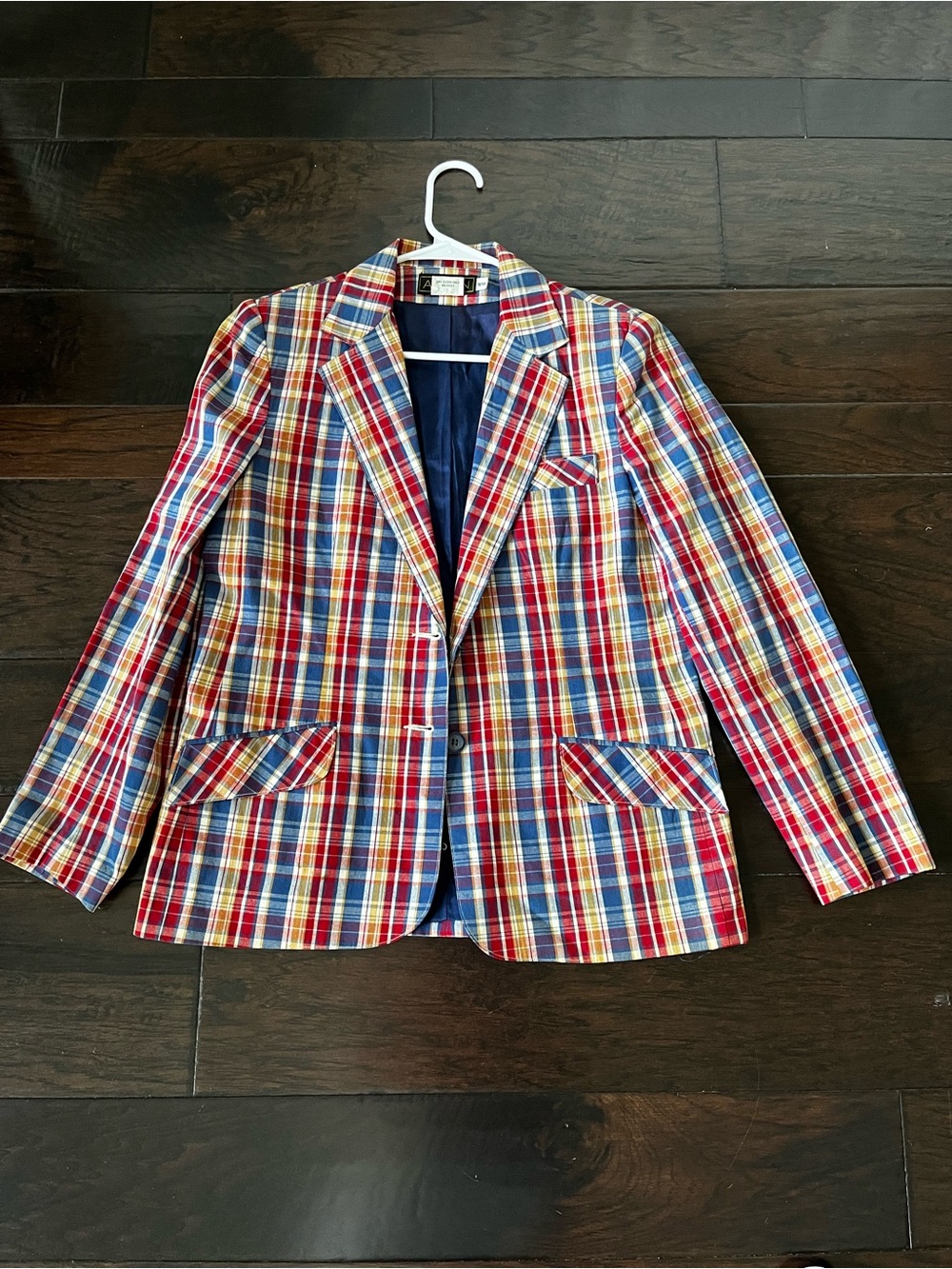 Abvien Vintage Plaid Multi-Color Womens Blazer - Size 9/10